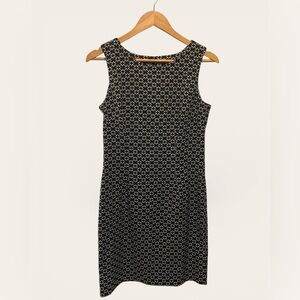 Mario Serrani Black and White Geometric Midi Dress